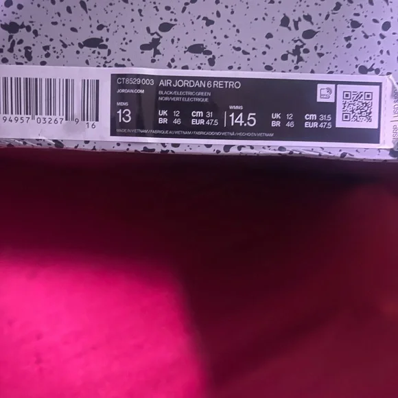 Sz 13 Jordan Retro 6 Elec Green - Picture 2 of 4